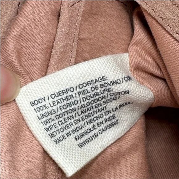 Lucky Brand Rose Colored Suede Leather Crossbody Bucket Bag with Wooden Handles - Picture 11 of 11